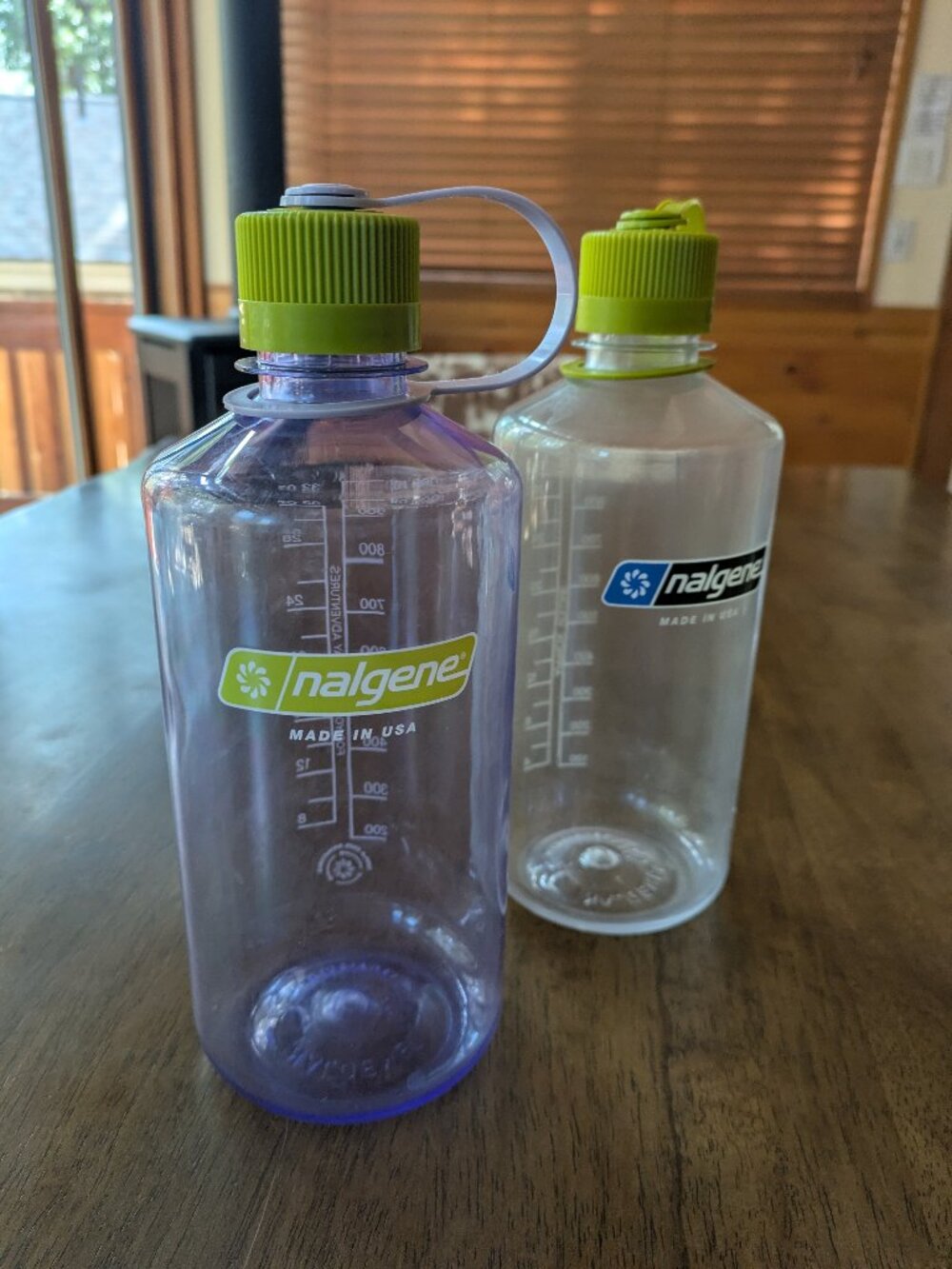 Nalgene Narrow Mouth Water Bottles 34 oz Clear – Set of 2 – Made in USA